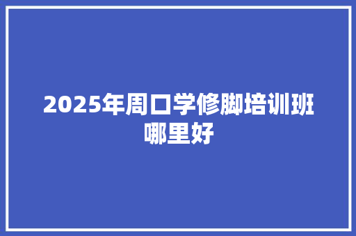 2025年周口学修脚培训班哪里好 未命名