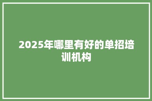 2025年哪里有好的单招培训机构 未命名