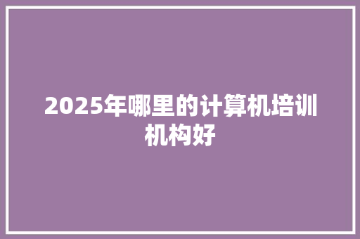 2025年哪里的计算机培训机构好 未命名