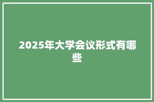 2025年大学会议形式有哪些 未命名