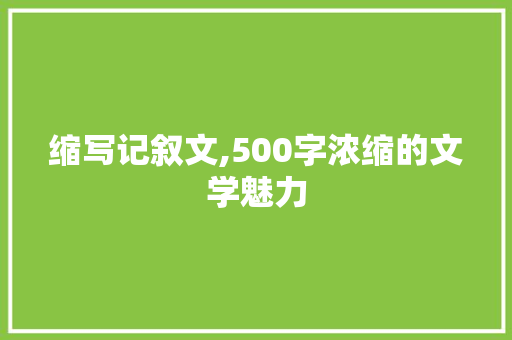 缩写记叙文,500字浓缩的文学魅力