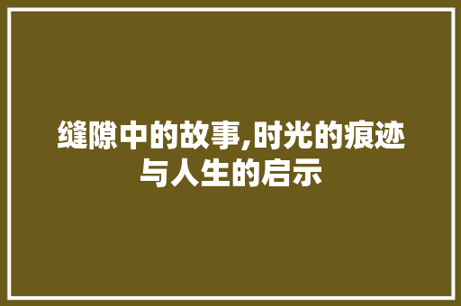 缝隙中的故事,时光的痕迹与人生的启示