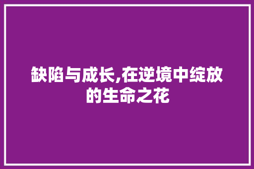 缺陷与成长,在逆境中绽放的生命之花