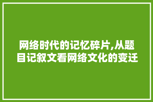 网络时代的记忆碎片,从题目记叙文看网络文化的变迁