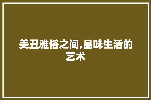 美丑雅俗之间,品味生活的艺术 书信范文