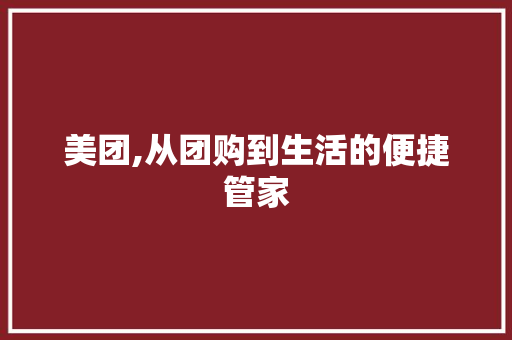 美团,从团购到生活的便捷管家 商务邮件范文