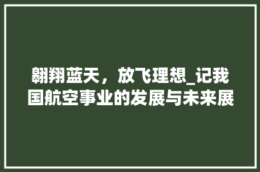 翱翔蓝天，放飞理想_记我国航空事业的发展与未来展望