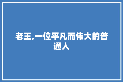 老王,一位平凡而伟大的普通人