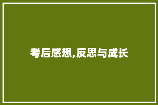 考后感想,反思与成长 职场范文