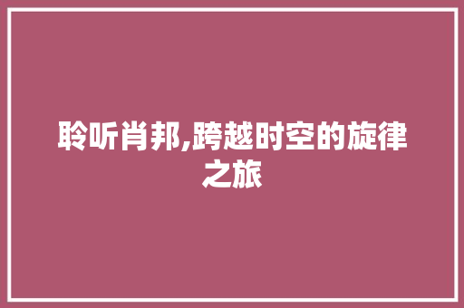 聆听肖邦,跨越时空的旋律之旅