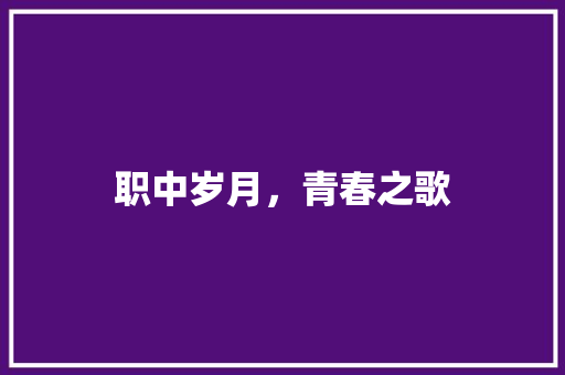 职中岁月，青春之歌