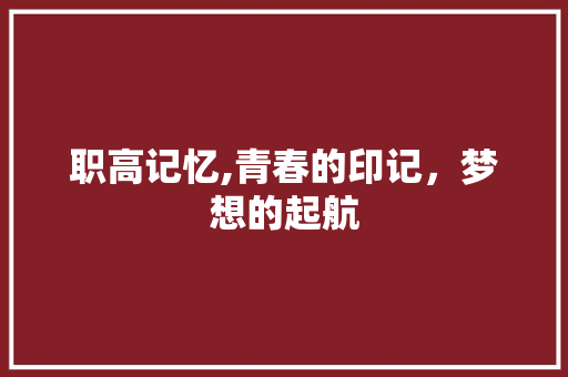 职高记忆,青春的印记，梦想的起航