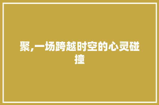 聚,一场跨越时空的心灵碰撞