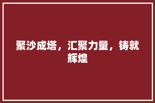 聚沙成塔，汇聚力量，铸就辉煌