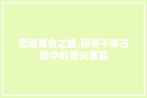 肥城美食之旅,探寻千年古韵中的舌尖盛宴