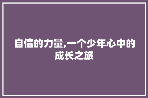 自信的力量,一个少年心中的成长之旅