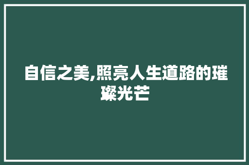 自信之美,照亮人生道路的璀璨光芒