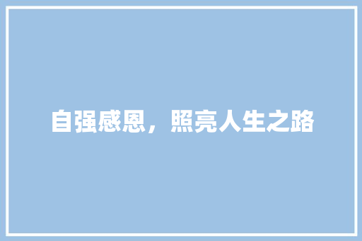 自强感恩，照亮人生之路