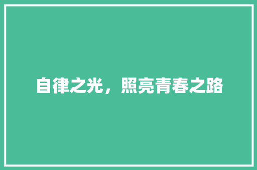 自律之光，照亮青春之路