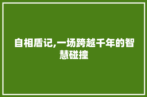 自相盾记,一场跨越千年的智慧碰撞