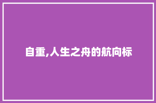 自重,人生之舟的航向标