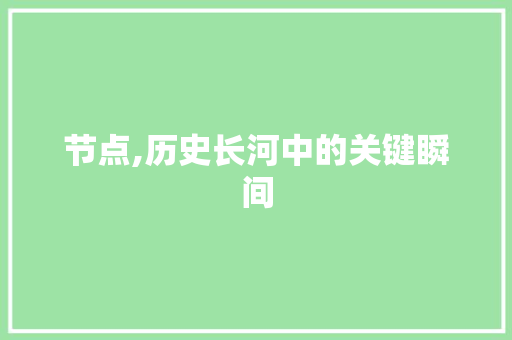 节点,历史长河中的关键瞬间