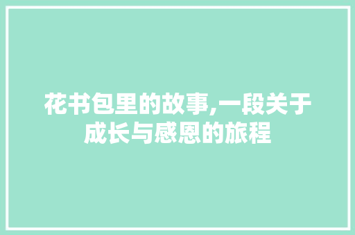 花书包里的故事,一段关于成长与感恩的旅程