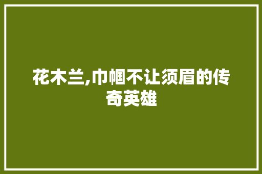 花木兰,巾帼不让须眉的传奇英雄