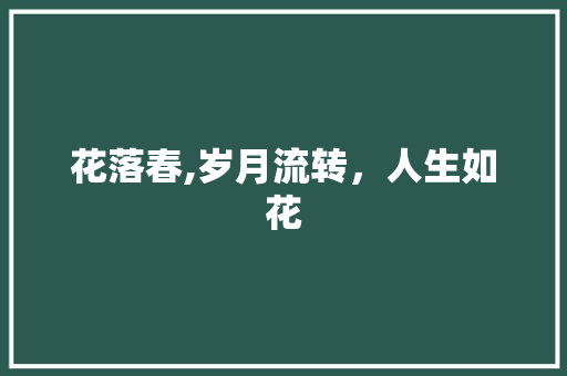 花落春,岁月流转，人生如花