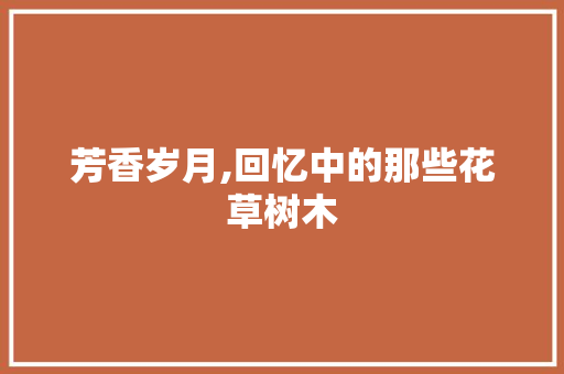 芳香岁月,回忆中的那些花草树木