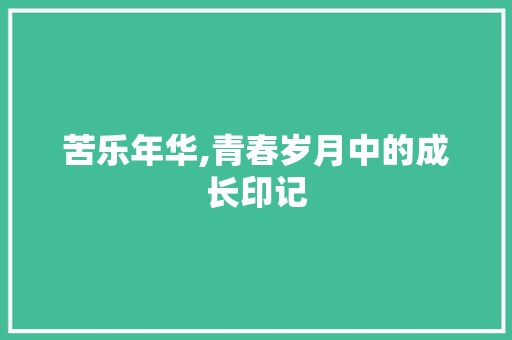 苦乐年华,青春岁月中的成长印记