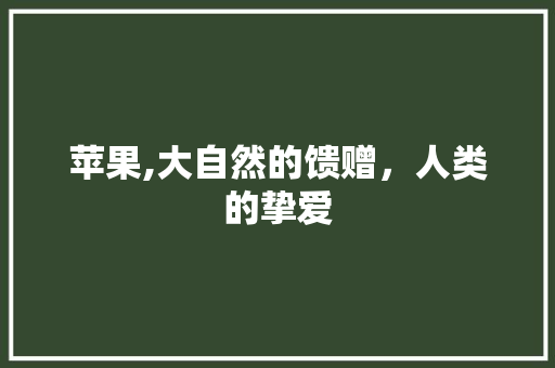 苹果,大自然的馈赠，人类的挚爱