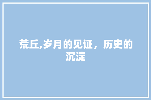 荒丘,岁月的见证，历史的沉淀