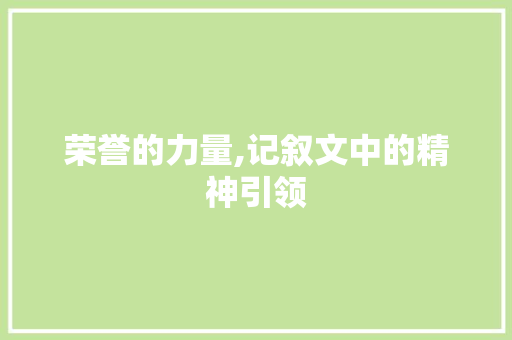 荣誉的力量,记叙文中的精神引领