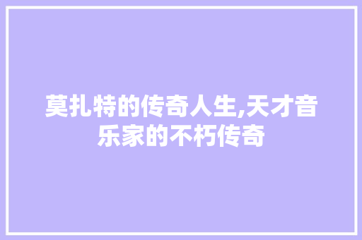 莫扎特的传奇人生,天才音乐家的不朽传奇