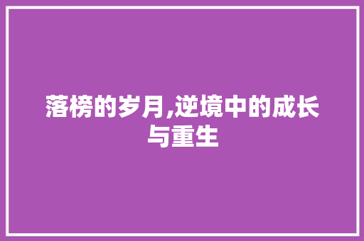 落榜的岁月,逆境中的成长与重生 书信范文