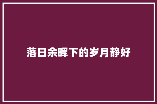 落日余晖下的岁月静好