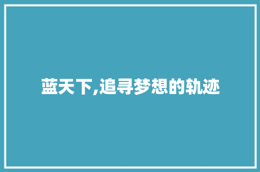 蓝天下,追寻梦想的轨迹