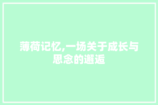 薄荷记忆,一场关于成长与思念的邂逅