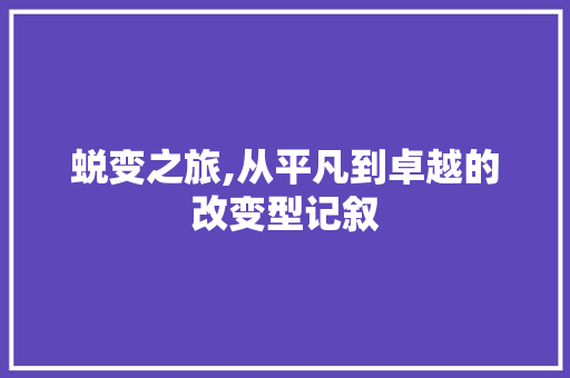 蜕变之旅,从平凡到卓越的改变型记叙