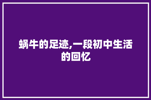 蜗牛的足迹,一段初中生活的回忆