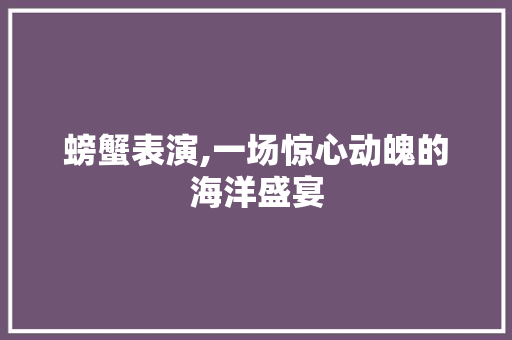 螃蟹表演,一场惊心动魄的海洋盛宴