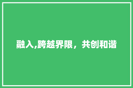 融入,跨越界限，共创和谐