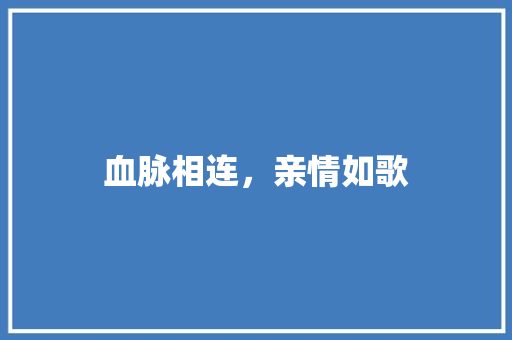 血脉相连，亲情如歌