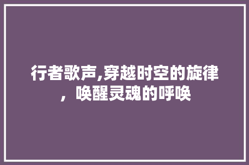 行者歌声,穿越时空的旋律，唤醒灵魂的呼唤