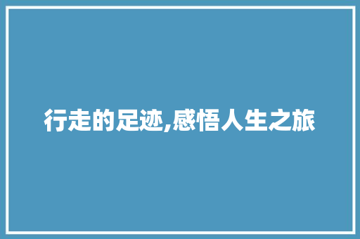 行走的足迹,感悟人生之旅