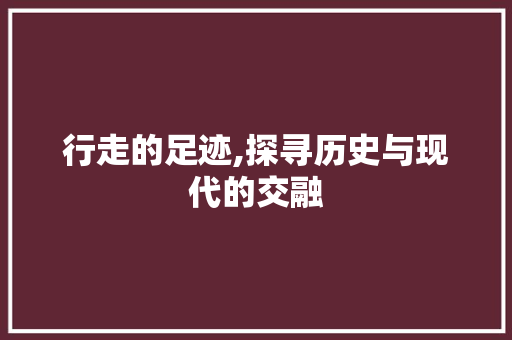 行走的足迹,探寻历史与现代的交融