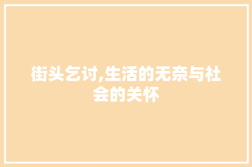 街头乞讨,生活的无奈与社会的关怀