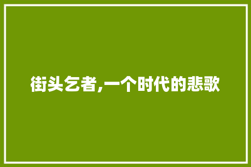 街头乞者,一个时代的悲歌