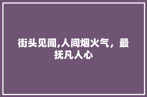 街头见闻,人间烟火气，最抚凡人心